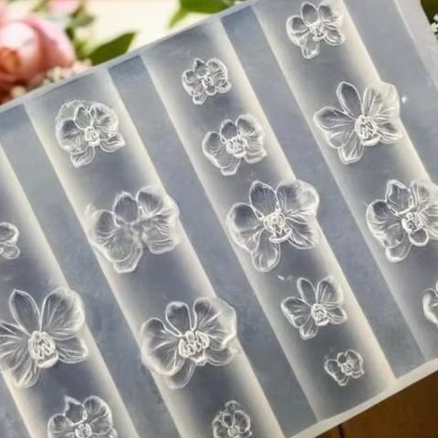Orchid Phalaenopsis - Moule à ongles en silicone 3D,