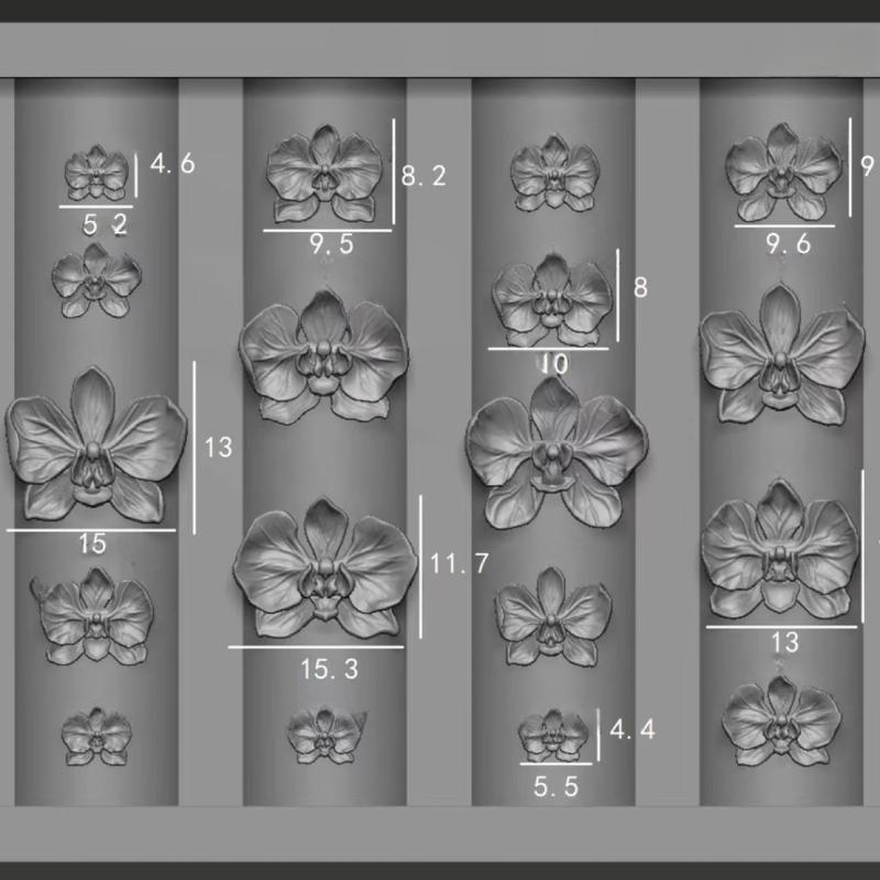 Orchid Phalaenopsis - Moule de sculpture de manucure en